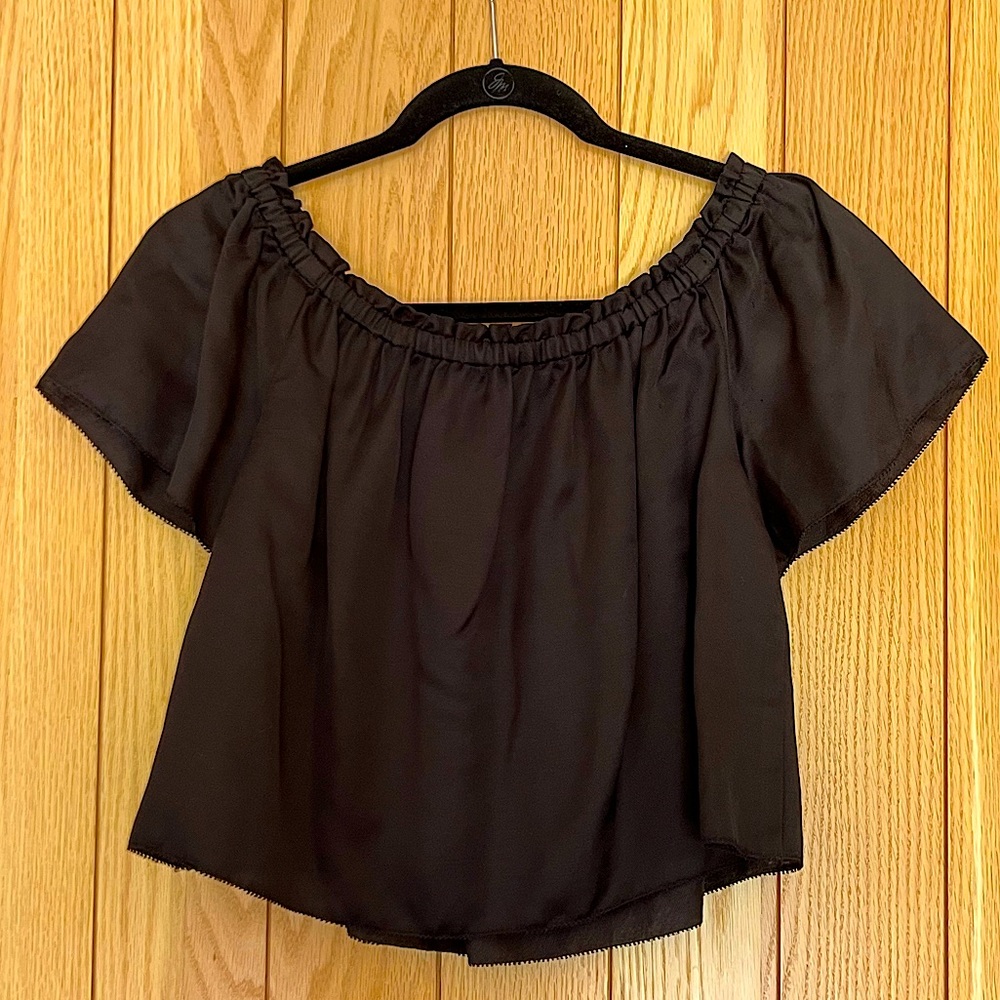Elizabeth and James off the shoulder cropped top